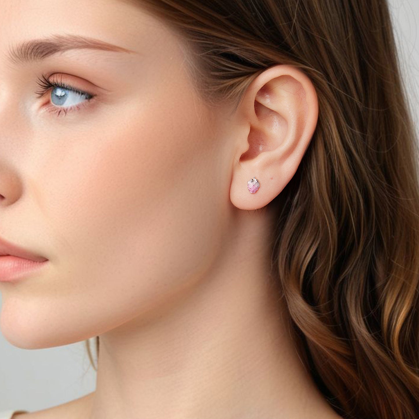 Ružové náušnice Jahôdky