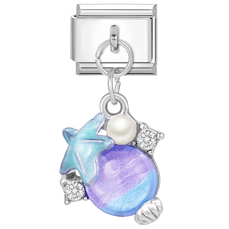 Prívesok Fialová planéta s morskou hviezdicou