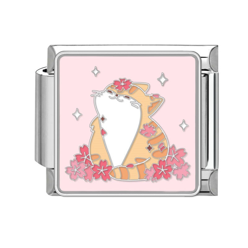 Prívesok Mačka s kvetmi sakury