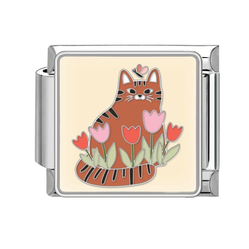 Prívesok Mačička v tulipánoch