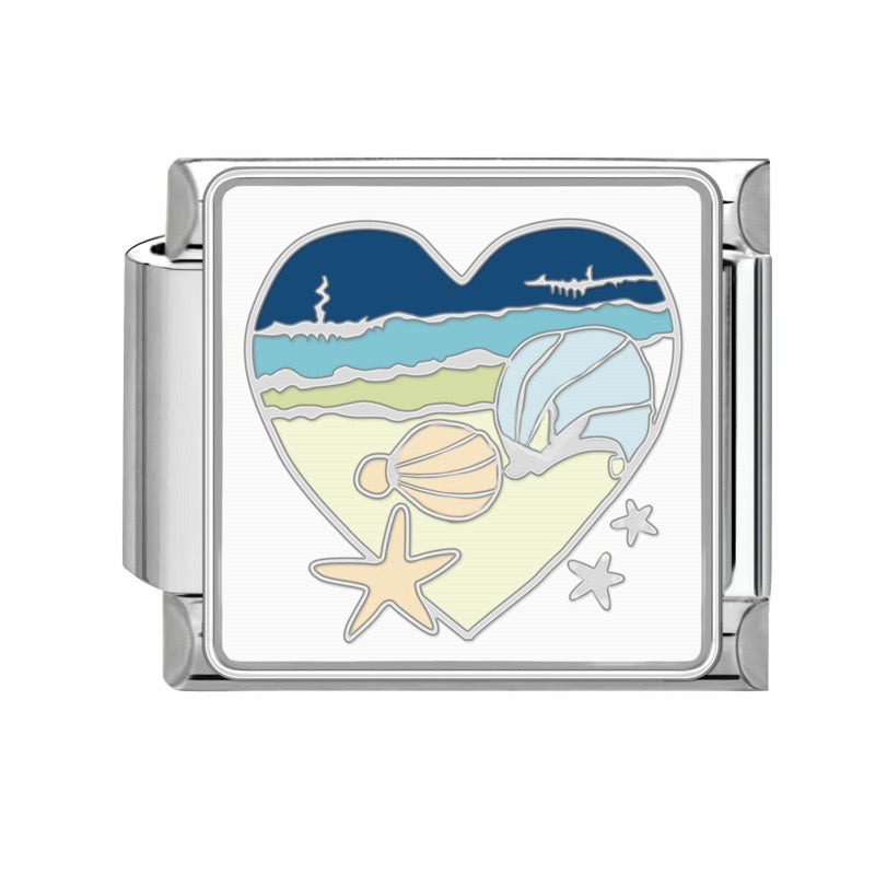 Prívesok Srdce s morskými mušľami