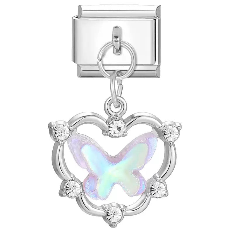 Prívesok Strieborná Perlová Motýľ S Kameňmi