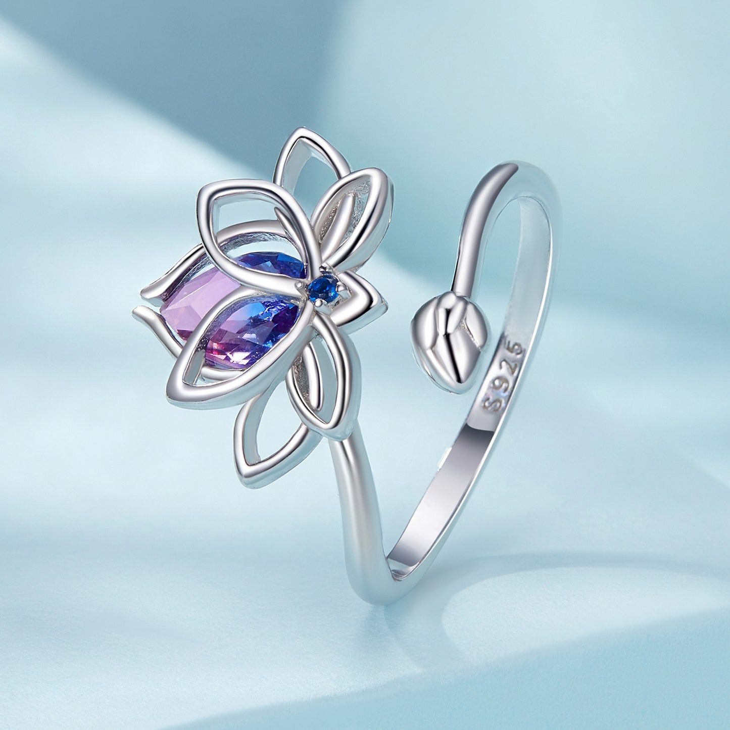Prsteň Lotus – Striebro 925 s Dvojfarebným Krištáľom
