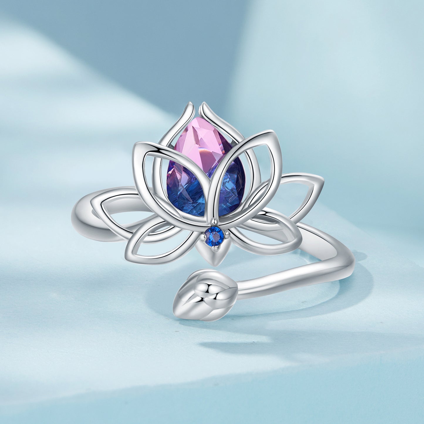 Prsteň Lotus – Striebro 925 s Dvojfarebným Krištáľom