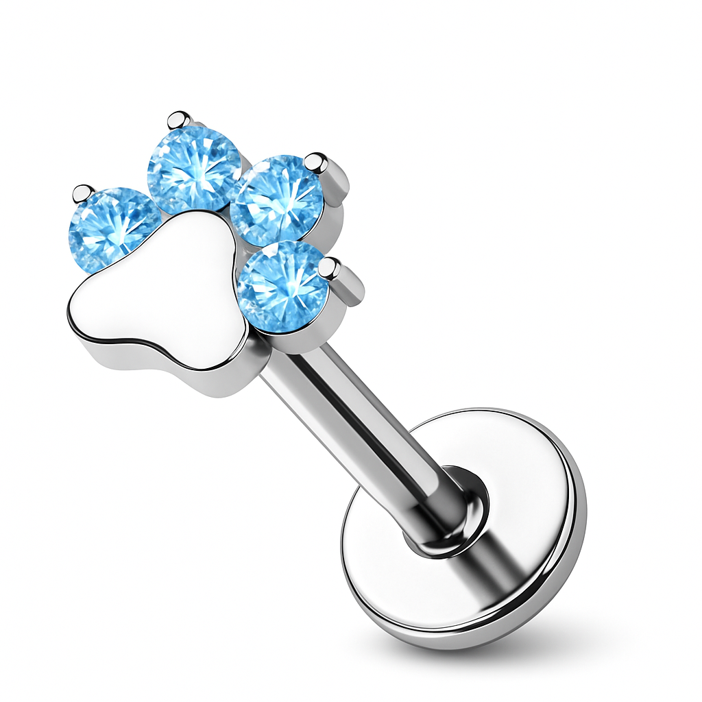 Titánový Labret 'Azure Paw'