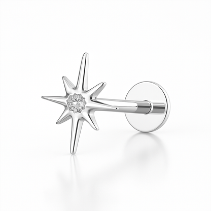 Titánový Labret 'Silver North Star'