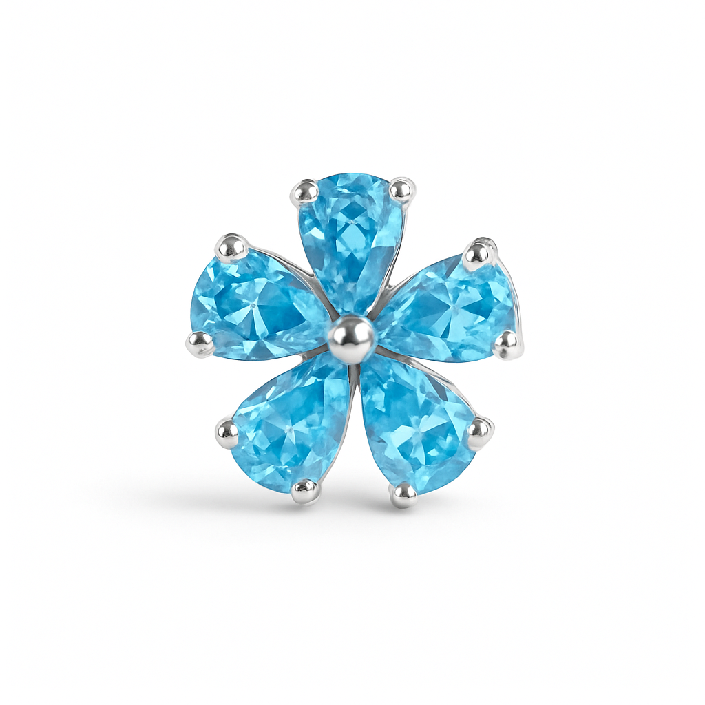 Titánový 'Azure Bloom' Labret