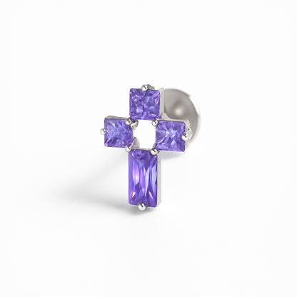 Titánový Labret 'Purple Cross'