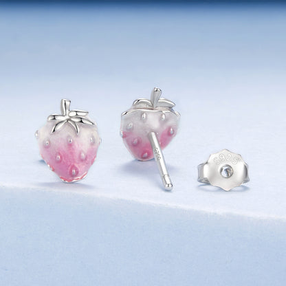 Ružové náušnice Jahôdky