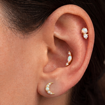 Piercing Náušnica Opal Duo Kryštál Ag 925