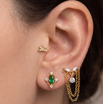 Piercing Náušnica Perla Kvet Ag 925