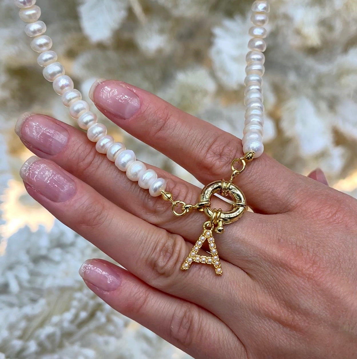 Perlový náhrdelník s písmenom na výber Myspirit