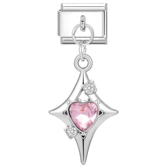 Prívesok Hviezda s ružovým srdcom