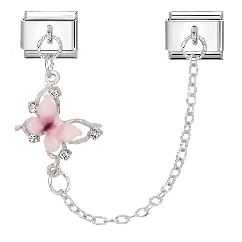 Prívesok Ružový motýľ s retiazkou