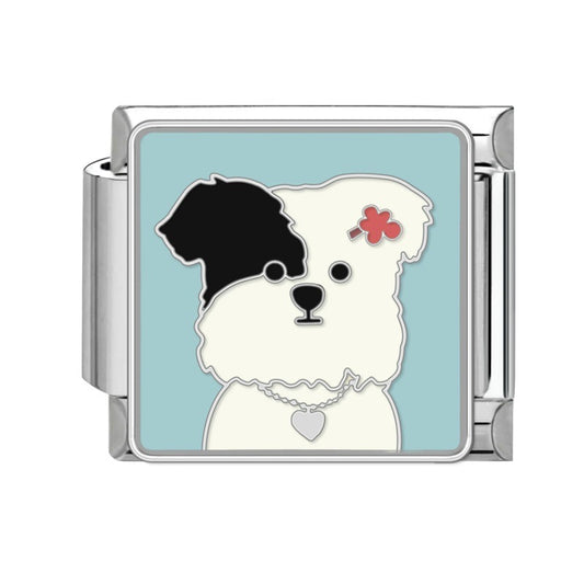 Prívesok Biely psík so srdiečkom