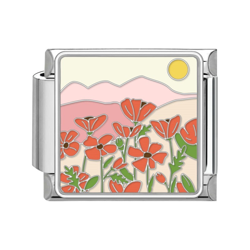 Prívesok Červené kvety v horách