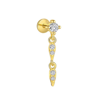 Piercing Náušnica Zirconia Prívesok Marquise S925 Gold