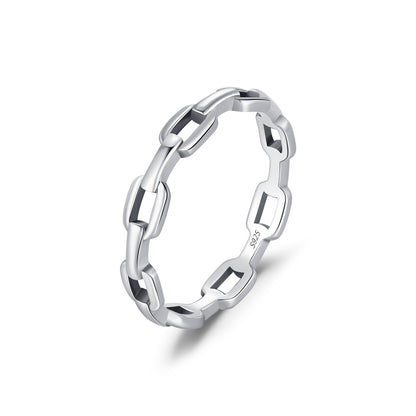 Prsteň Strieborná reťazová elegancia