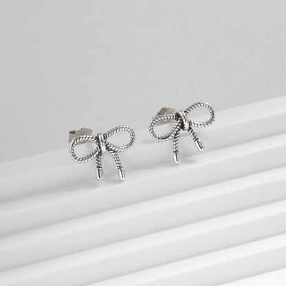 Náušnice Strieborná mašľa