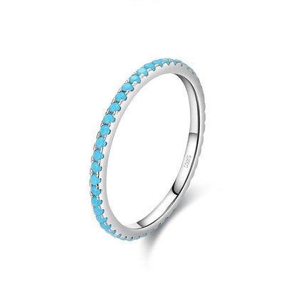 Prsteň Tyrkysový rad strieborný jemný