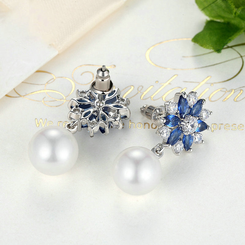 Perlové náušnice Kráľovský kvet