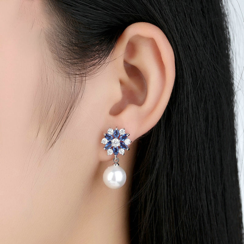 Perlové náušnice Kráľovský kvet