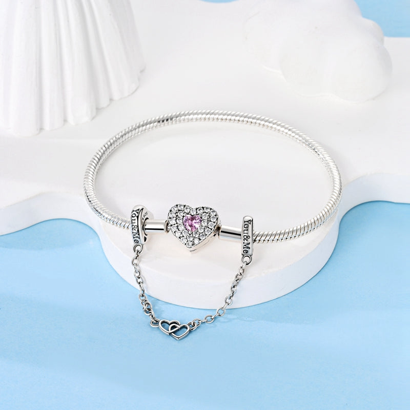 Bezpečnostná retiazka Dve srdcia You & Me