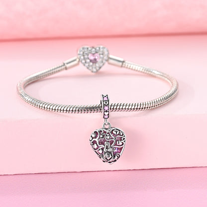 Strom lásky v srdci s ružovým krištáľom