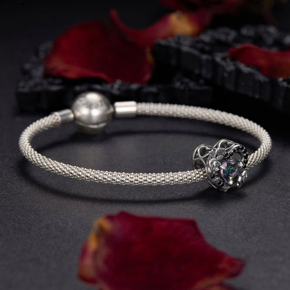 Srdce s dúhovým krištáľom a ružami