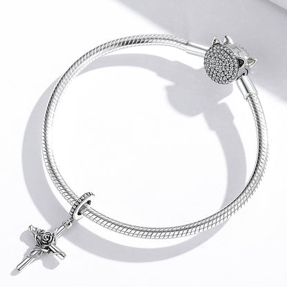 Prívesok Kríž s Ružou