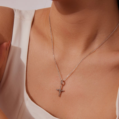 Prívesok Kríž s Ružou