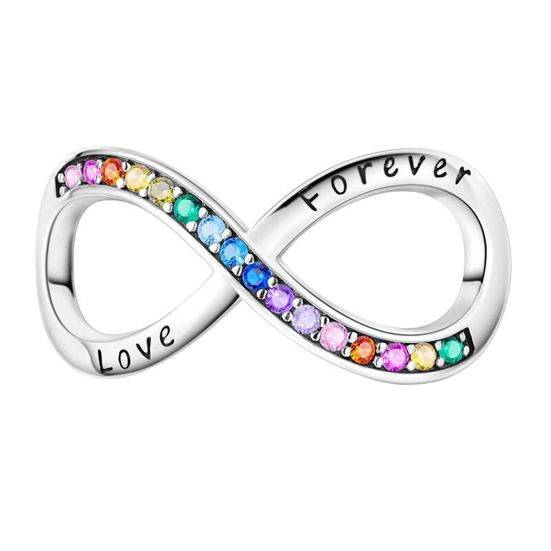 Nekonečno Love Forever s farebnými zirkónmi