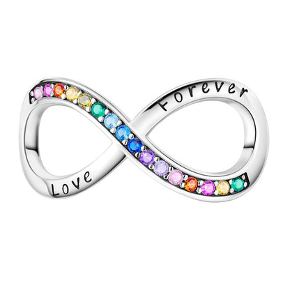 Nekonečno Love Forever s farebnými zirkónmi