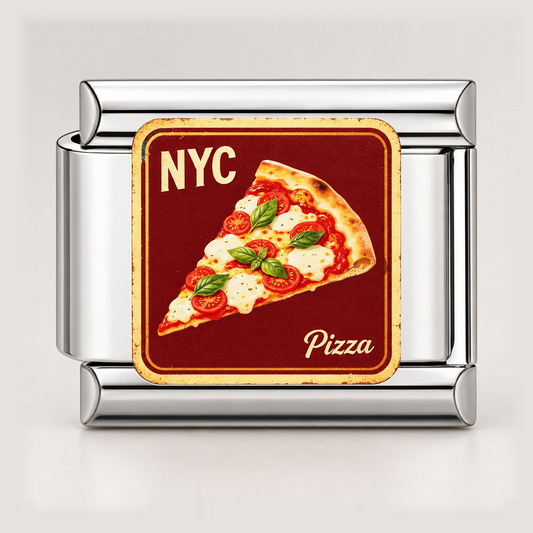 Prívesok New York pizza – striebristý