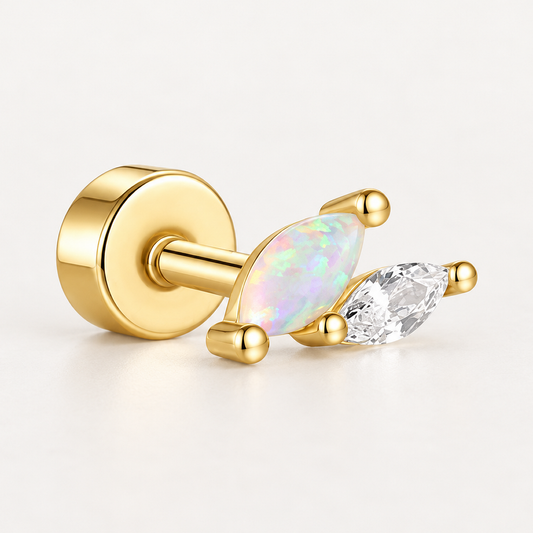 Piercing Náušnica Opal Marquise Duo Ag 925