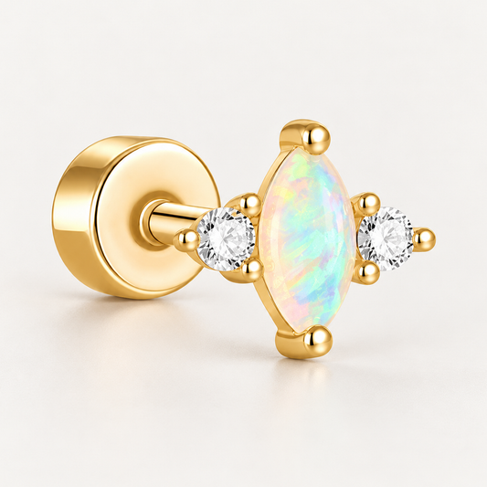 Piercing Náušnica Opal Marquise Ag 925