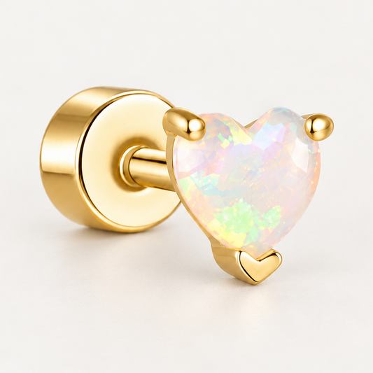 Piercing Náušnica Opal Srdce Ag 925