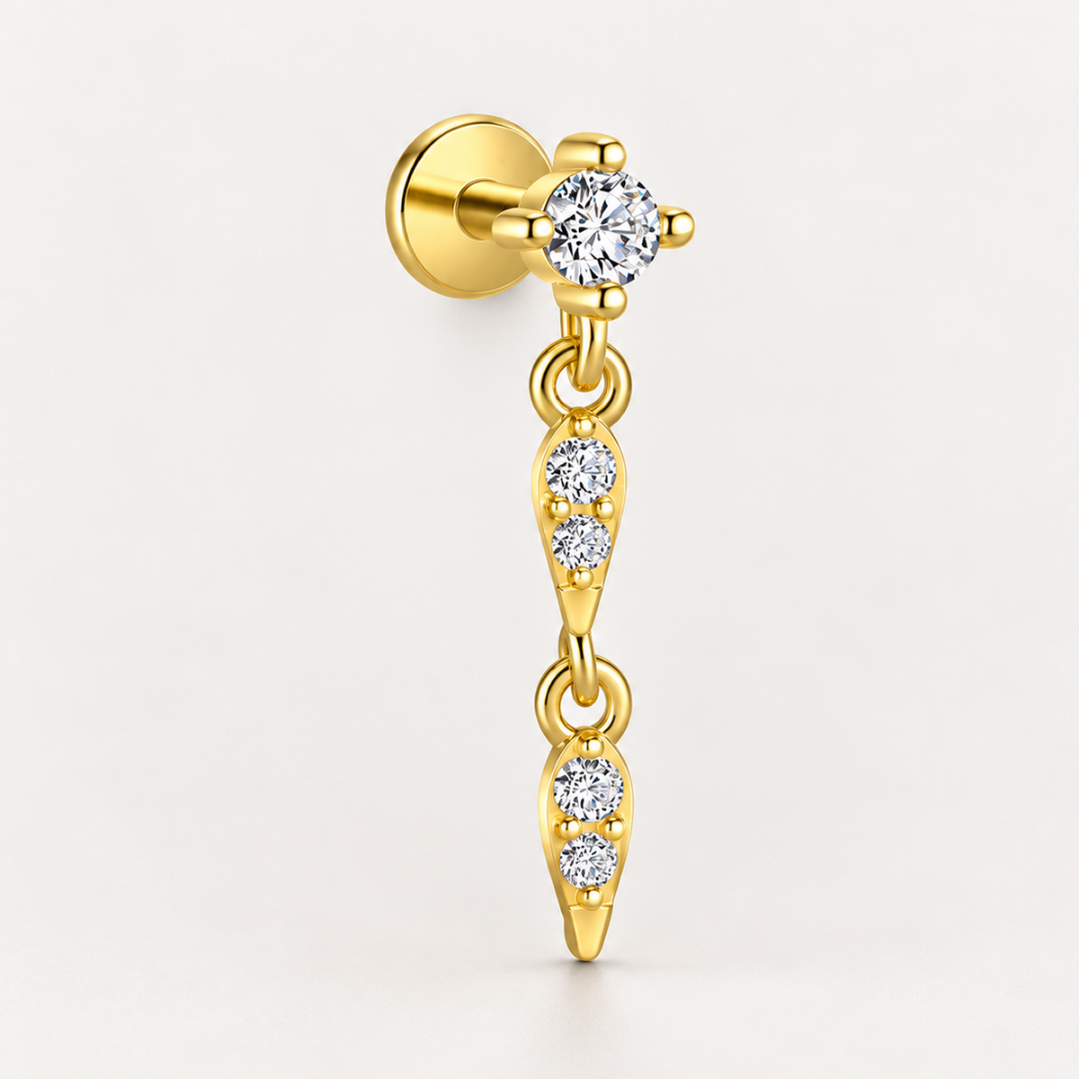 Piercing Náušnica Zirconia Prívesok Marquise Ag 925