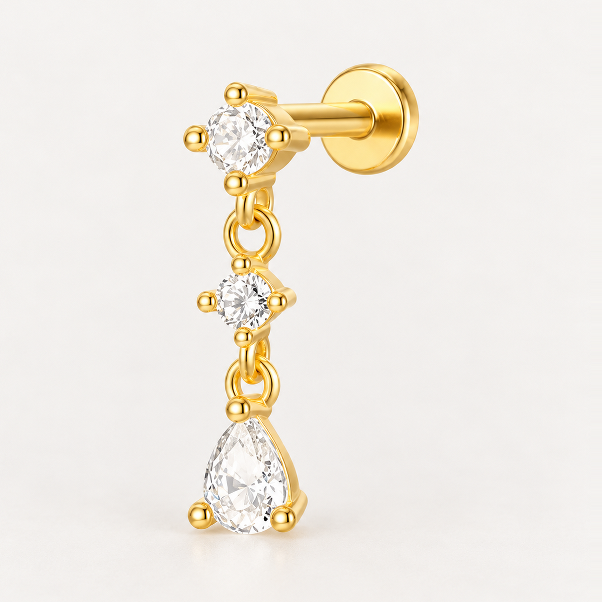 Piercing Náušnica Zirconia Retiazka Ag 925