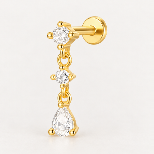 Piercing Náušnica Zirconia Retiazka Ag 925