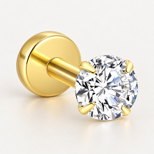 Piercing Náušnica Zirconia Round Ag 925