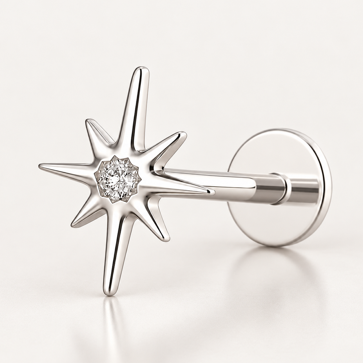 Titánový Labret 'Silver North Star'