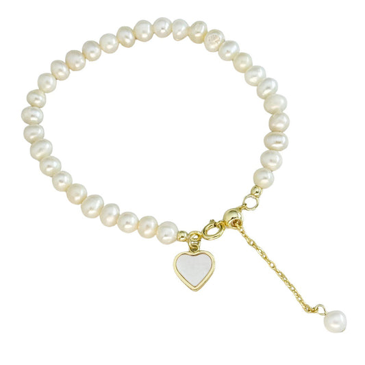 Zlaté srdce s perlami