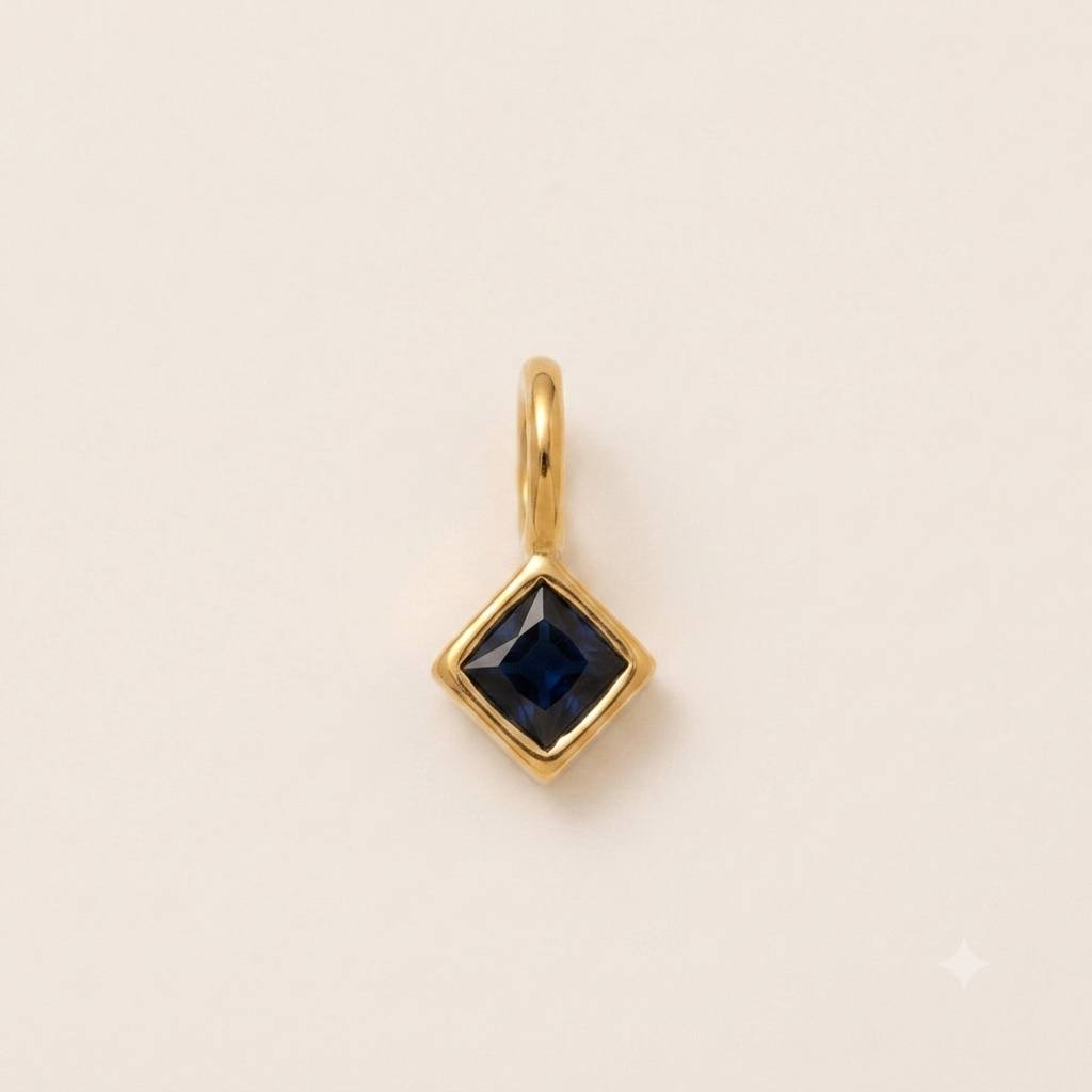 Prívesok Zirconia Square Sapphir Gold