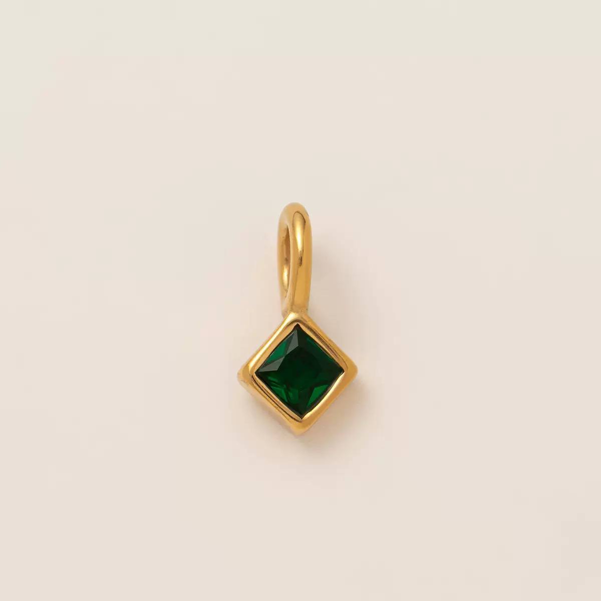 Prívesok Zirconia Square Smaragd Gold