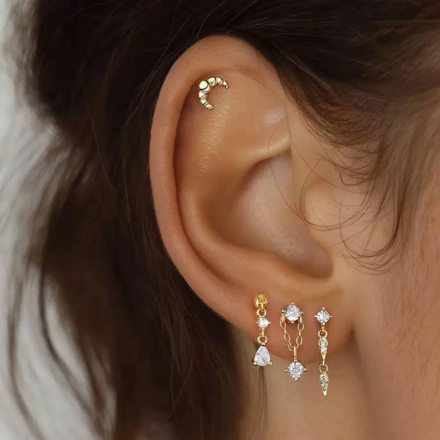 Piercing Náušnica Zirconia Retiazka Ag 925