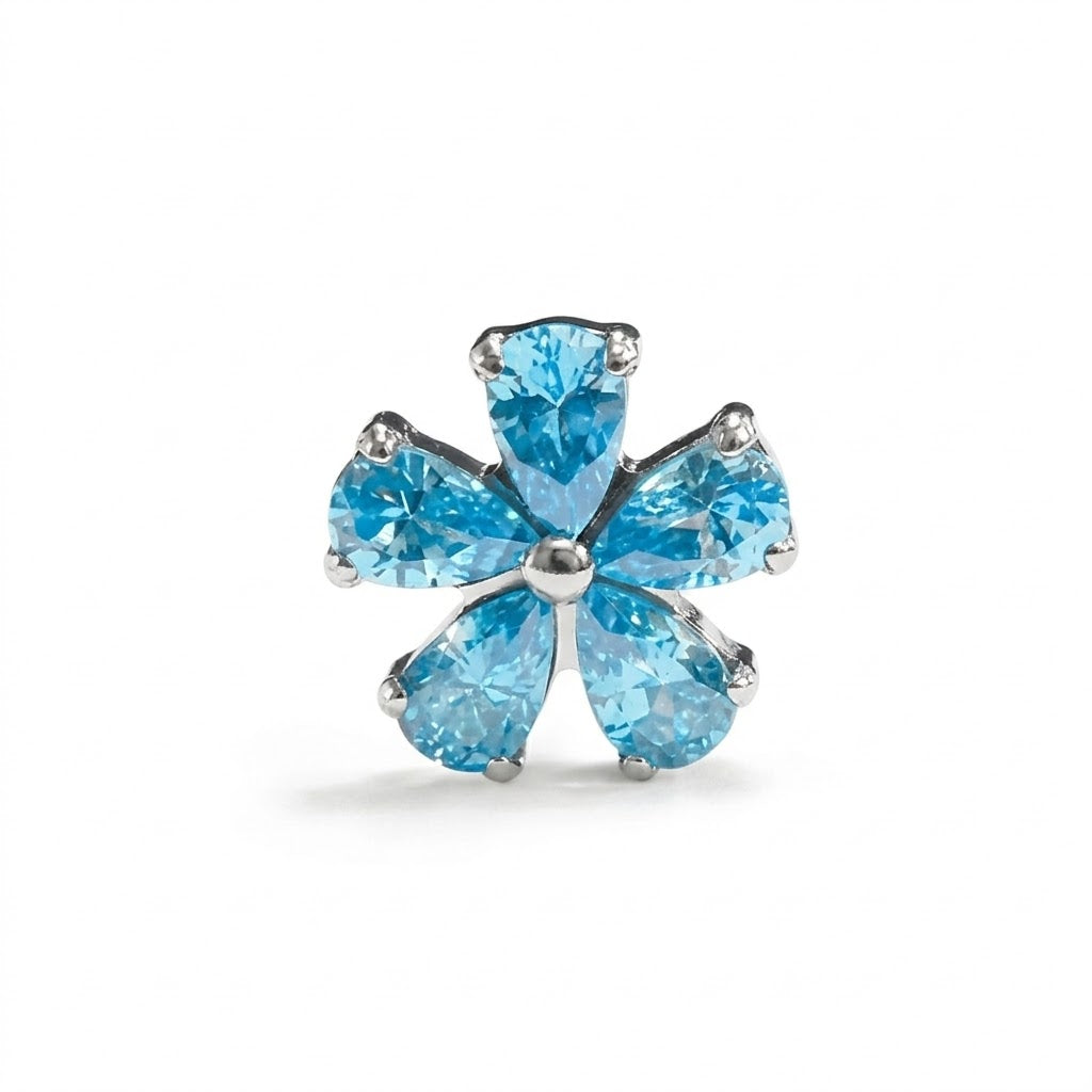 Strieborný 'Azure Bloom' Labret