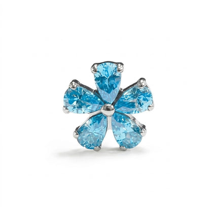 Strieborný 'Azure Bloom' Labret