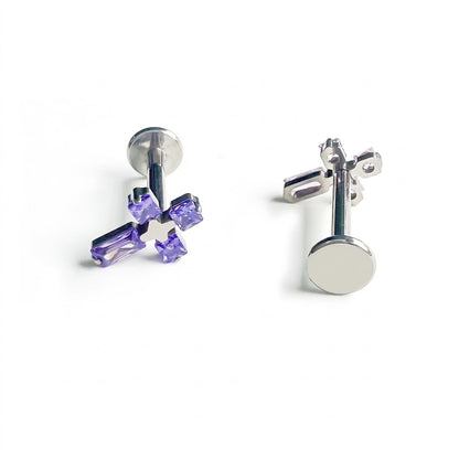 Strieborný Labret 'Purple Cross'