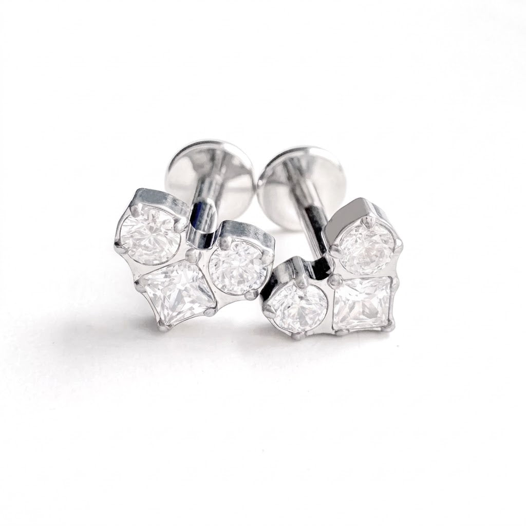 Strieborná labreta 'Crystal Heart Triplet'